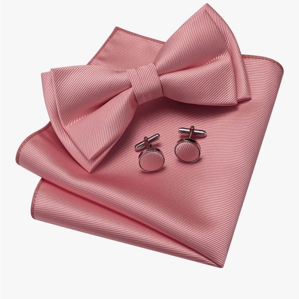 Elegant Pink Bow Tie Set